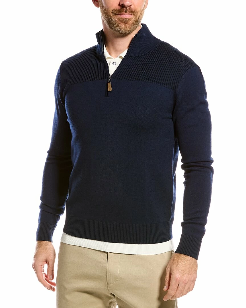Budget β¨ Bruno Magli Merino Wool 1/2-Zip Mock Sweater Men Sweaters π