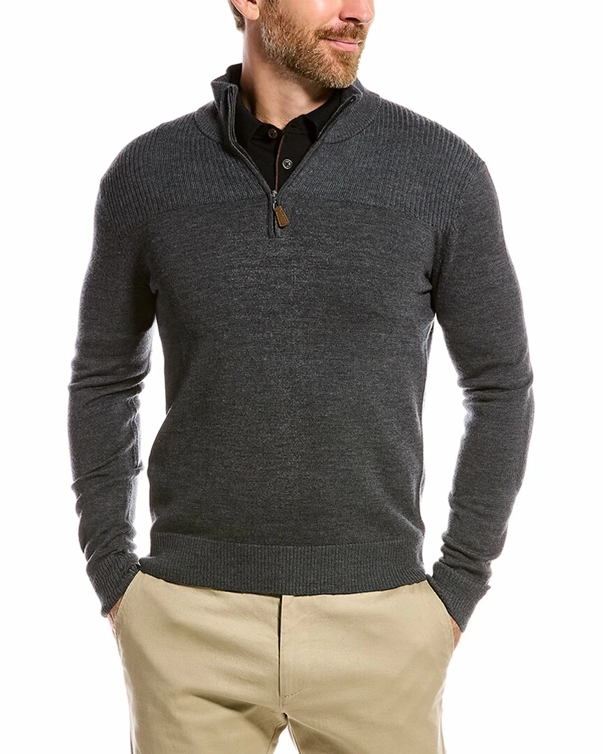 Budget π€© Bruno Magli Merino Wool 1/2-Zip Mock Sweater Men Sweaters β¨