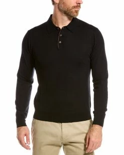 Hot Sale 🔔 Bruno Magli Merino Wool Polo Sweater Men Sweaters 😀