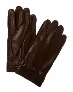 Discount ✨ Bruno Magli Wool-Blend & Leather Gloves Men ✨