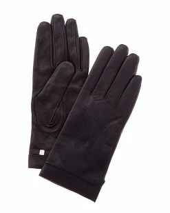 Brand new ✔️ Bruno Magli Logo Cuff Cashmere-Lined Leather Gloves 👩 Women 🤩