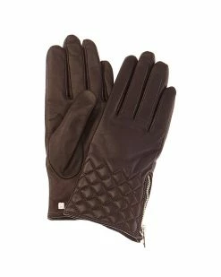 Coupon 🤩 Bruno Magli Diamond Quilted Cashmere-Lined Leather Gloves 👩 Women 👍