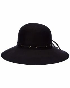 Best reviews of ✔️ Bruno Magli Leather-Trim Wool Felt Hat 👩 Women Hats 🎁