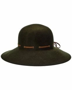 New ⌛ Bruno Magli Leather-Trim Wool Felt Hat 👩 Women Hats ✔️