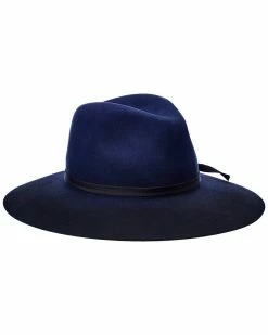 Discount 👍 Bruno Magli Ombre Suede-Trim Wool Felt Fedora 👩 Women Hats 🔔