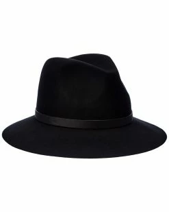 Wholesale 🎉 Bruno Magli Leather-Trim Wool Felt Fedora 👩 Women Hats 🤩