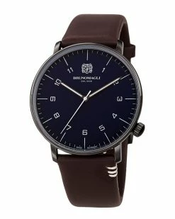 Outlet ⌛ Bruno Magli Men's Leather ⌚ Watch ⌚ Watches 🔔