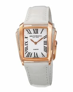 Deals ⭐ Bruno Magli 👩 Women's Leather Diamond ⌚ Watch ⌚ Watches 👏