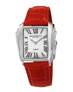 Brand new ⭐ Bruno Magli 👩 Women's Leather Diamond ⌚ Watch ⌚ Watches 🌟